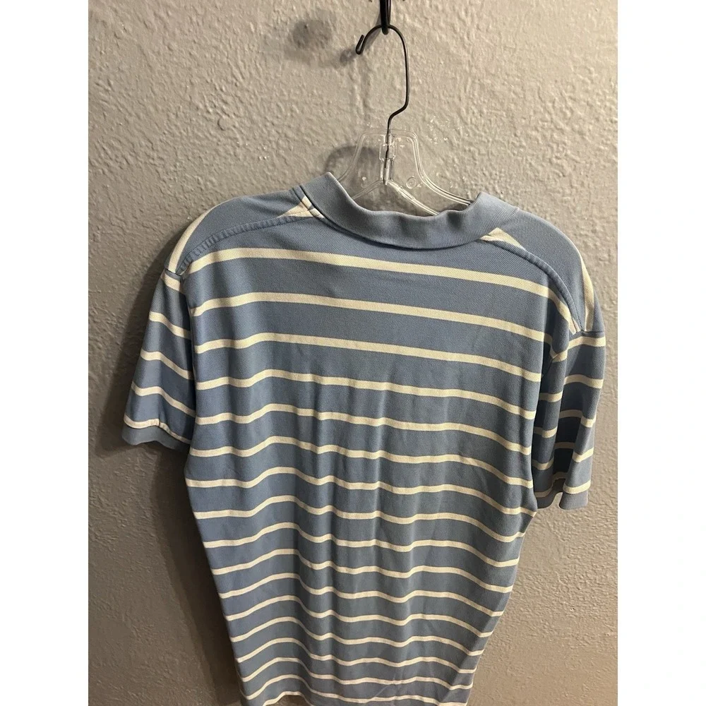 Polo Ralph Lauren Polo Shirt Mens Size Medium  Blue White StVintage Short Sleeve - Picture 6 of 7